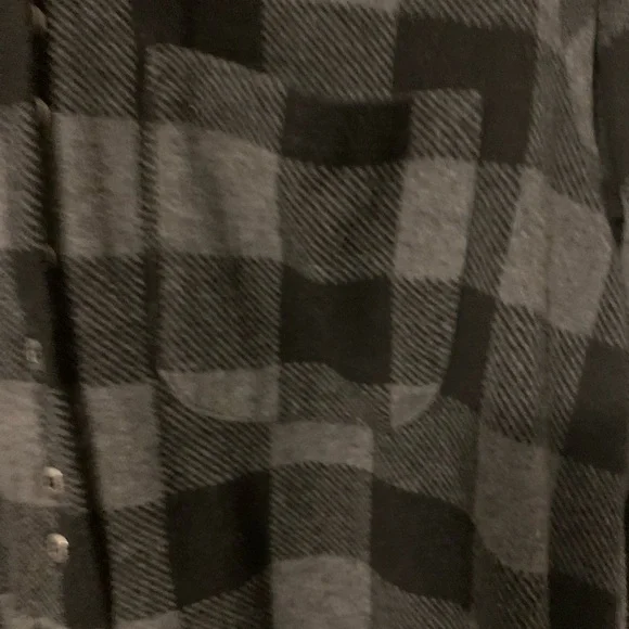 Soft Surroundings Black and Gray Plaid Button-Up Shirt - Picture 2 of 3